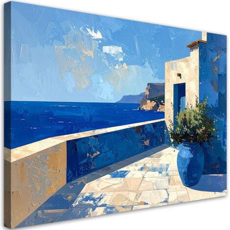 Cuadro en Lienzo, Edificios abstractos azul marino, 45x30