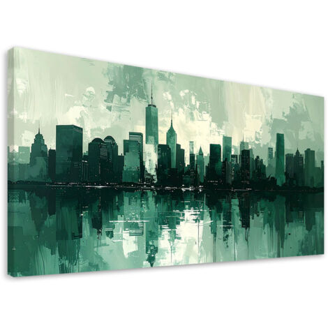 Cuadro en Lienzo, Edificios modernos de la ciudad verde, 80x40