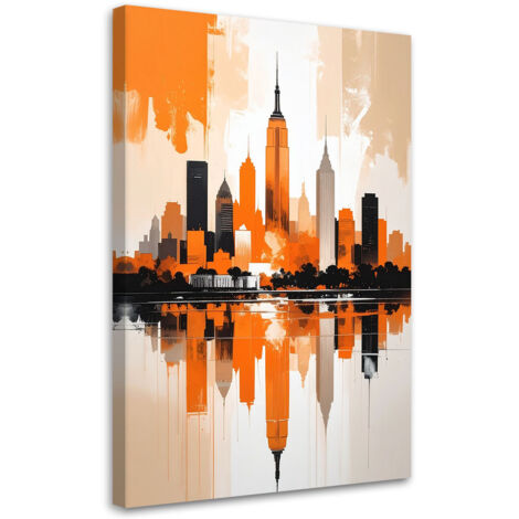Cuadro en Lienzo, Edificios urbanos naranjas, 30x45
