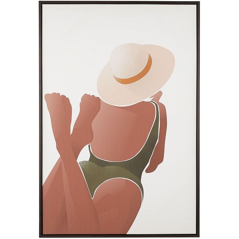 

Cuadro en lienzo enmarcado marrón/blanco 93 x 63 cm FELTRINA