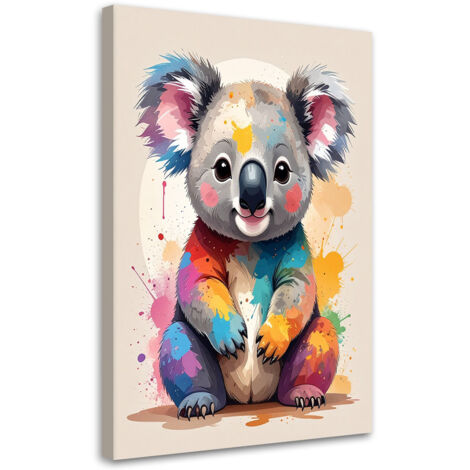 Cuadro en Lienzo, Koala colorido animales, 30x45
