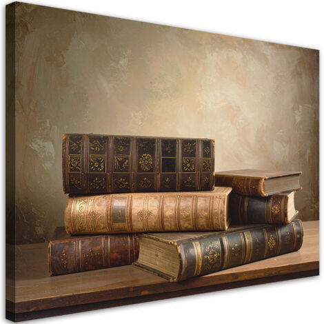 Cuadro en Lienzo, Libros antiguos de estilo retro vintage, 30x20