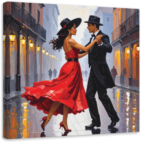 Cuadro en Lienzo, Pareja enamorada Bailando, 20x20