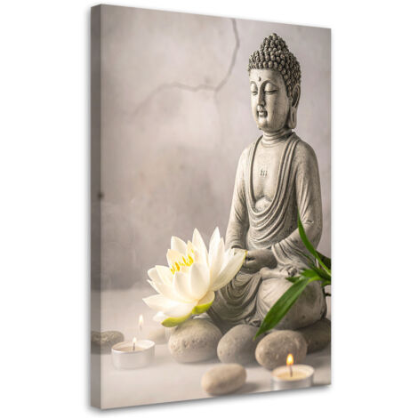Cuadro en Lienzo, Piedras de Buda spa zen, 20x30