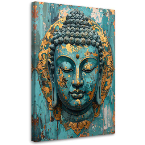 Cuadro en Lienzo, Turquesa Buda Zen Spa Oriente, 20x30
