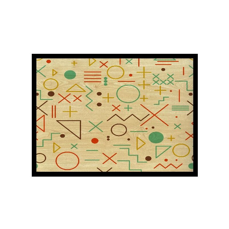 

Homemania - Cuadro Enmarcado - Geometrico - para la sala de estar, la habitacion - Multicolor en MDF, Poliester, 60 x 2,5 x 90 cm