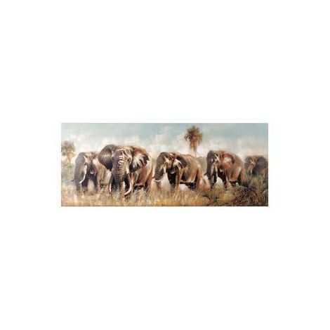 Cuadro estampado elefante rectangular cm55x135x3