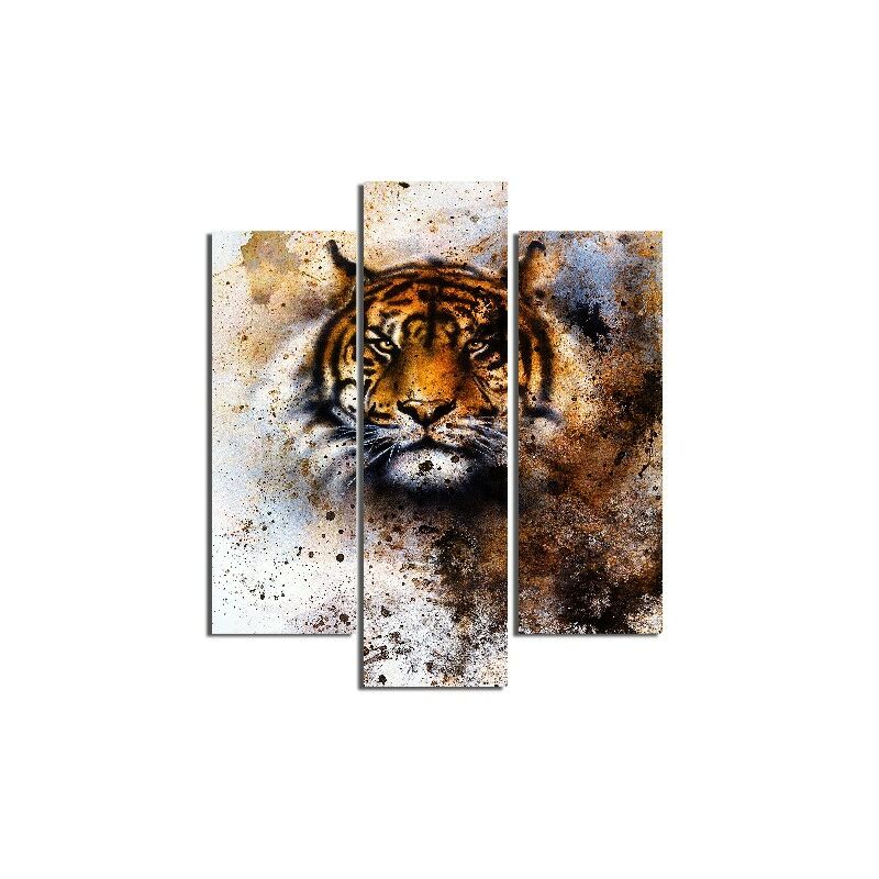 

Homemania - Cuadro Felino - 3 Piezas - Animales - de la sala de estar, habitacion - Multicolor en MDF, 57 x 0,3 x 60 cm