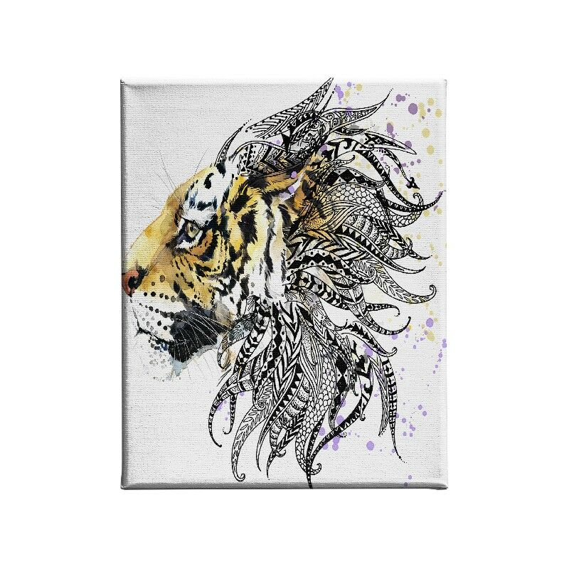 

Homemania - Cuadro Felino - Animales - para la sala de estar, la habitacion - Multicolor en Poliester, madera, 45 x 3 x 70 cm