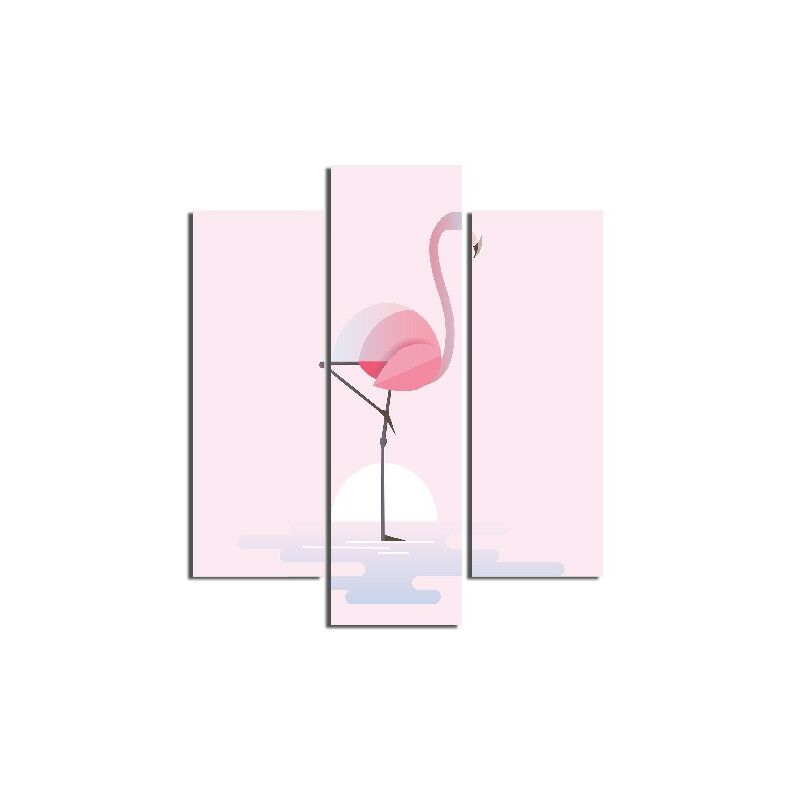 

Homemania - Cuadro Flamingo - 3 Piezas - Animales - de la sala de estar, habitacion - Multicolor en MDF, 57 x 0,3 x 60 cm