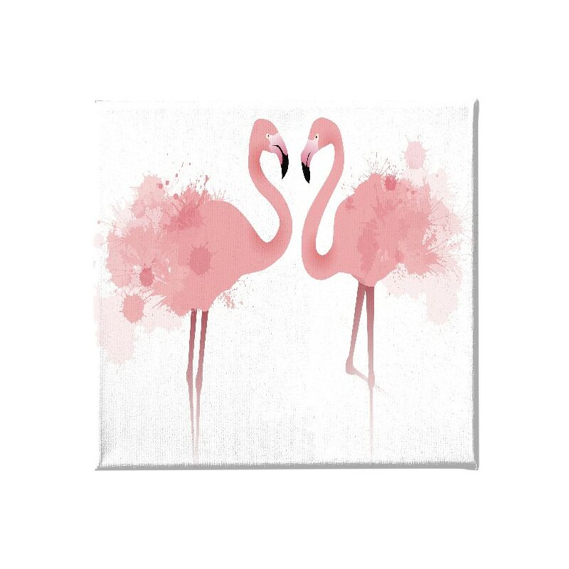 

Homemania - Cuadro Flamingo - Animales - para la sala de estar, la habitacion - Multicolor en Poliester, madera, 60 x 3 x 60 cm