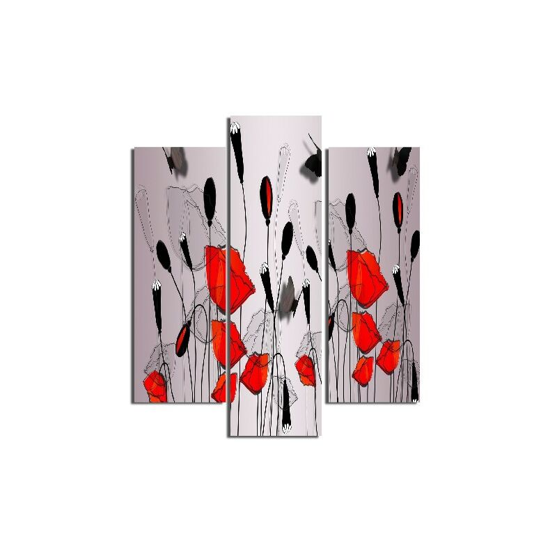 

Homemania - Cuadro Flores - 3 Piezas - Naturaleza - para la sala de estar, la habitacion - Multicolor en MDF, 57 x 0,3 x 60 cm