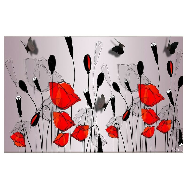 

Homemania - Cuadro Flores - La naturaleza - para la sala de estar, la habitacion - Multicolor en Poliester, madera, 100 x 3 x 50 cm