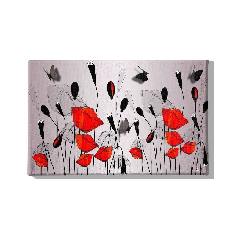 

Homemania - Cuadro Flores - La naturaleza - para la sala de estar, la habitacion - Multicolor en Poliester, madera, 45 x 3 x 70 cm