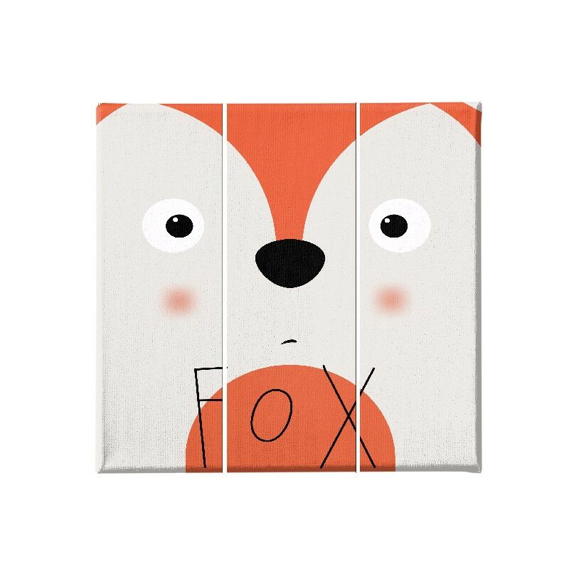

Homemania - Cuadro Fox - 3 Piezas - Ninos - de la sala de estar, de la habitacion - Multicolor en Poliester, madera, 69 x 3 x 50 cm