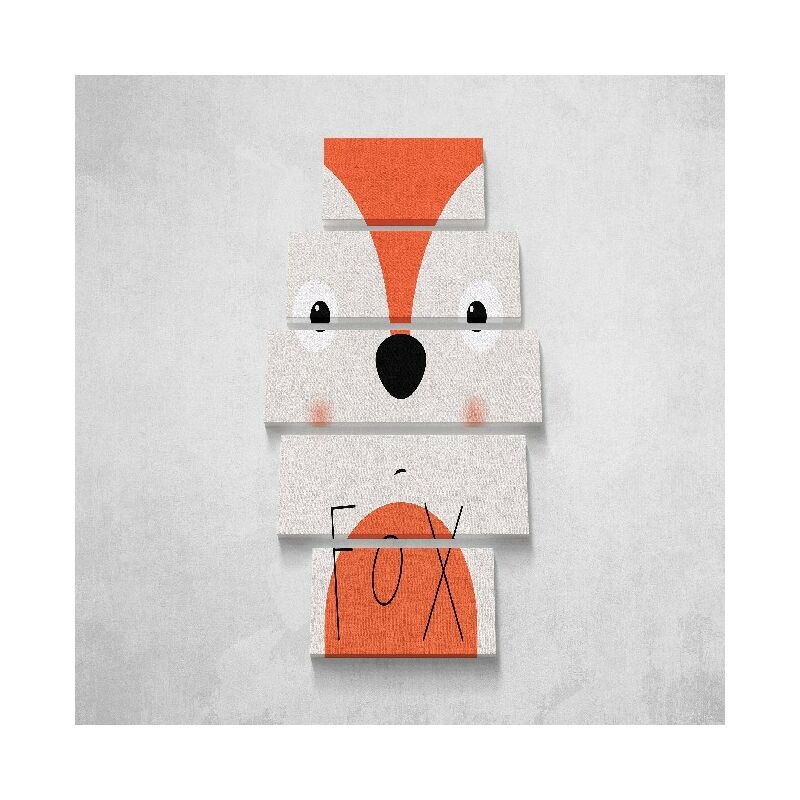 

Homemania - Cuadro Fox - 5 piezas - Ninos - por estancia, habitacion - Multicolor en Poliester, madera, 100 x 3 x 60 cm