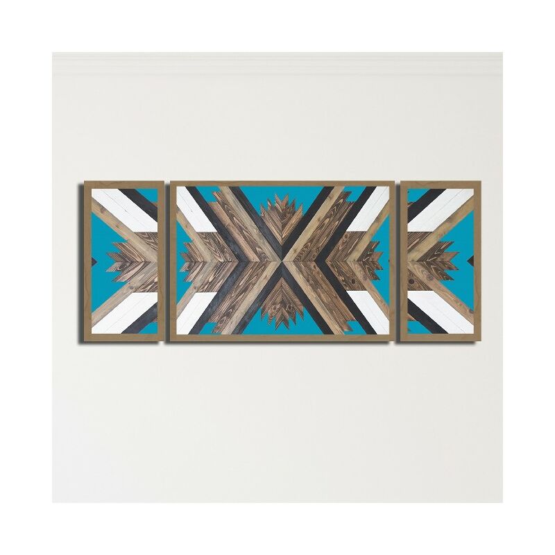 

Homemania - Cuadro Geo - Geometrico - para la sala de estar, la habitacion - Multicolor en MDF, Madera, 130 x 2,5 x 50 cm