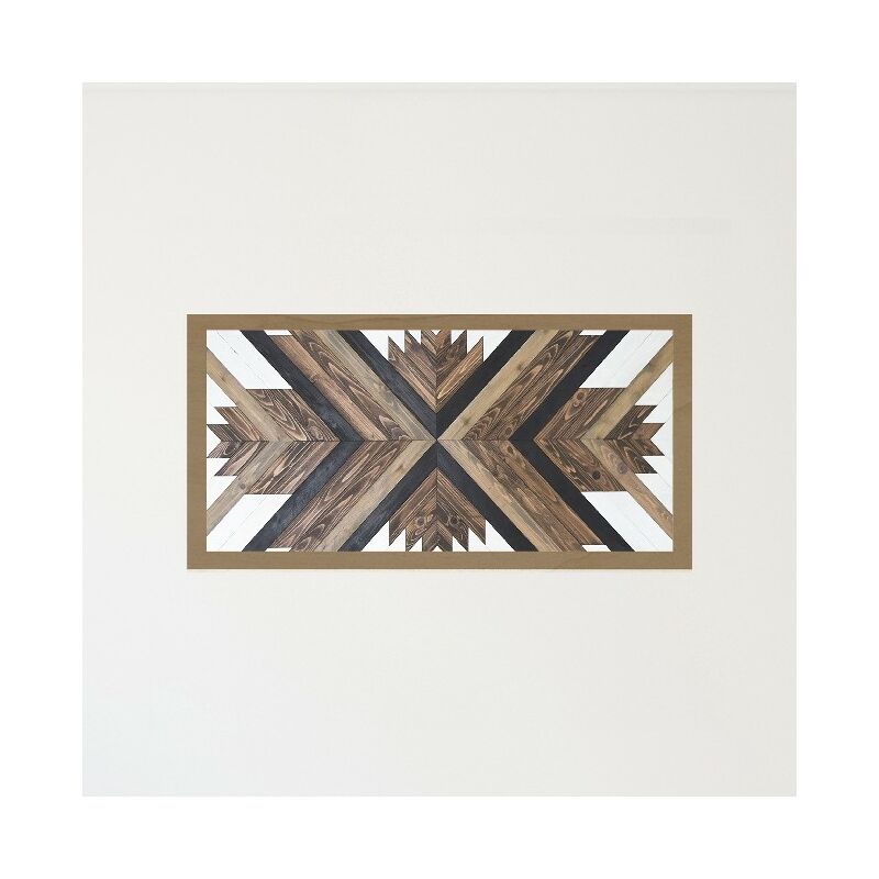 

Homemania - Cuadro Geo - Geometrico - para la sala de estar, la habitacion - Multicolor en MDF, Madera, 40 x 2,5 x 100 cm