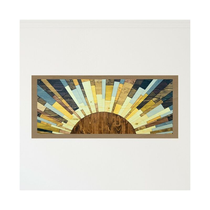 

Homemania - Cuadro Geo - Geometrico - para la sala de estar, la habitacion - Multicolor en MDF, Madera, 48 x 2,5 x 120 cm