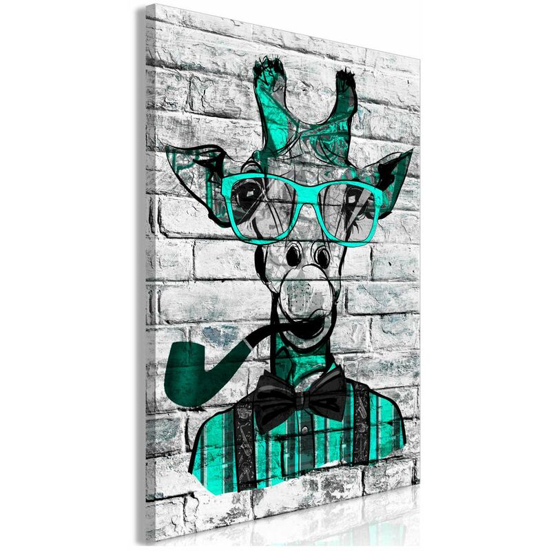 

Cuadro - Giraffe with Pipe (1 Part) Vertical Green Medidas 60X90