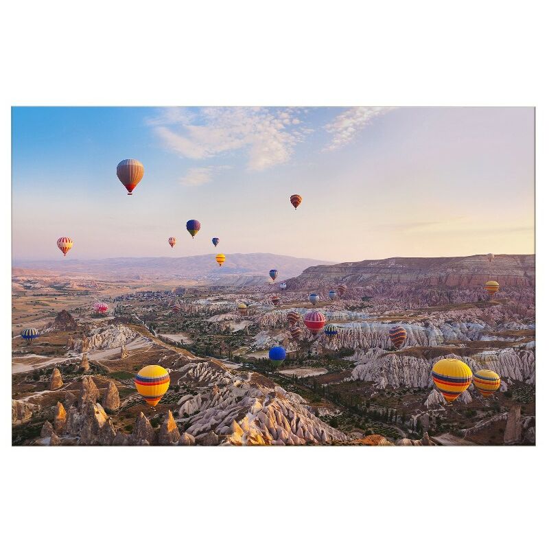 

Homemania - Cuadro Globo - Naturaleza y paisajes - para la sala de estar, la habitacion - Multicolor en Poliester, madera, 100 x 3 x 50 cm