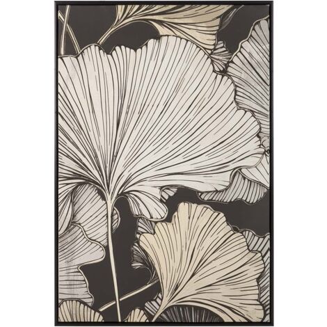 Cuadro Hojas Foam Con Marco Negro 83X4X123 Cm