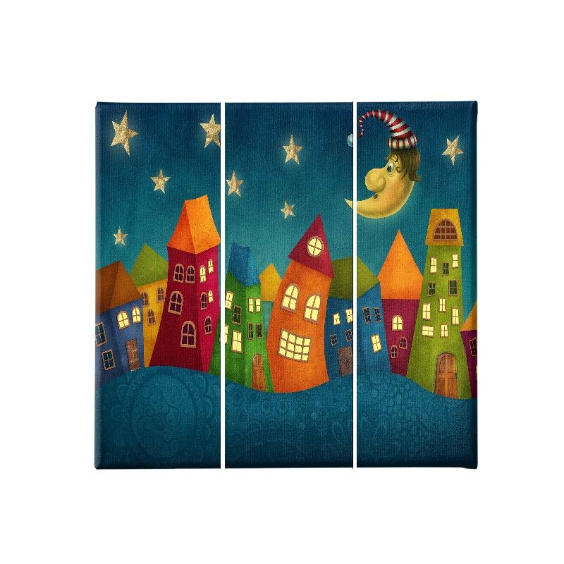 

Homemania - Cuadro Inicio - 3 Piezas - Ninos - de la sala de estar, de la habitacion - Multicolor en Poliester, madera, 69 x 3 x 50 cm