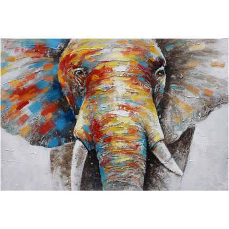 Cuadro Kuatéh Elefante 120 x 80 cm Óleo sobre Lienzo