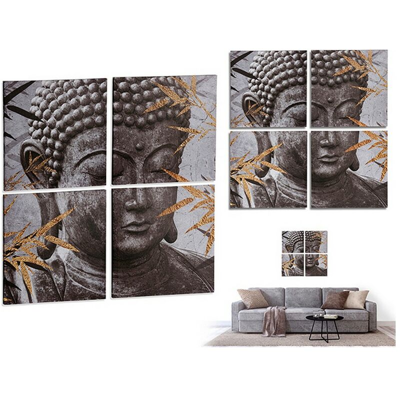 

Cuadro Lienzo Gris Buda (4 Piezas)