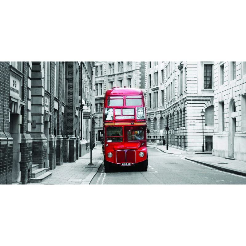 

Cuadro London Bus - Pared - Impresion, Digital, Dibujo - Marco, Panel - Multicolor de Madera, Algodon 60 x 120 x 3 cm