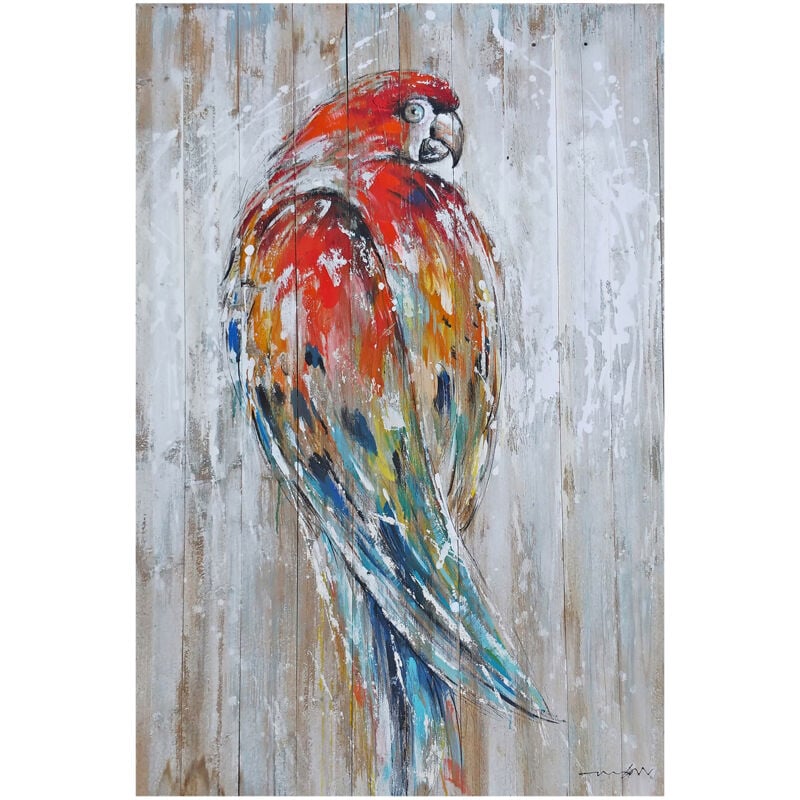 Kuateh - Tableau Peinture Kuatéh Perroquet 80x120 cm Huile sur toile (80