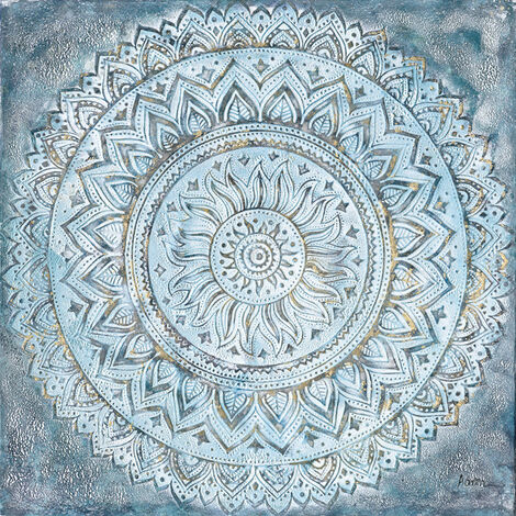 Cuadro Mandala Azul 100x100x3 cm