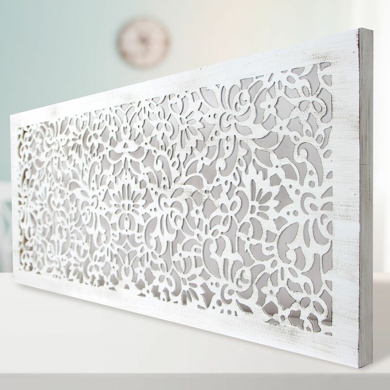 

Cuadro Mandala De Pared, Fabricado Artesanalmente En España. Modelo 154 - (60X120 Cm- Blanco Envejecido) -Para Salón, Dormitorio, Pasillo, Baño