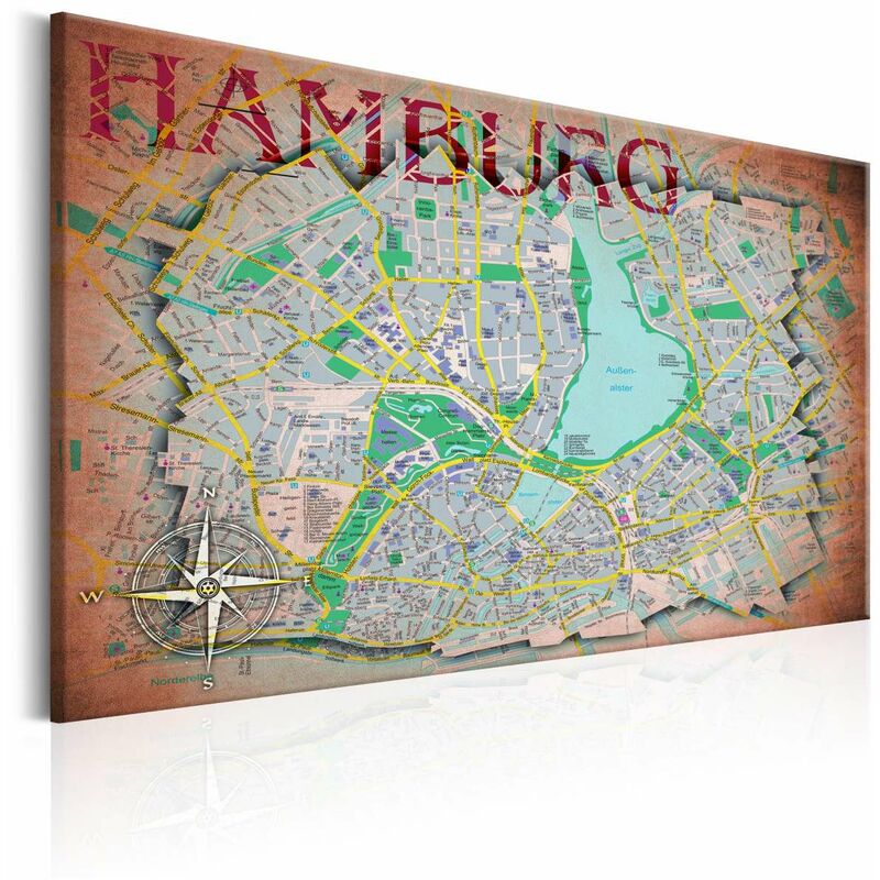 

Cuadro - Map of Hamburg Medidas 90X60