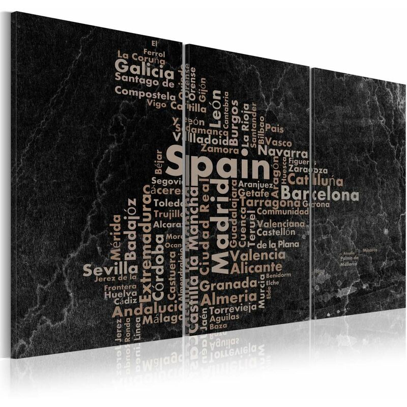 

Cuadro - Map of Spain on the blackboard - triptich Medidas 60X30