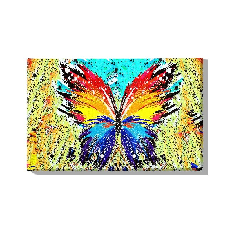 

Homemania - Cuadro Mariposa - Animales - para la sala de estar, la habitacion - Multicolor en Poliester, madera, 45 x 3 x 70 cm