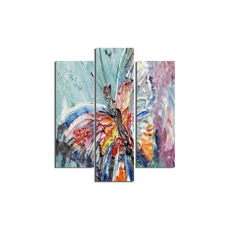 

Homemania - Cuadro Mariposas - 3 Piezas - Animales - de la sala de estar, habitacion - Multicolor en MDF, 57 x 0,3 x 60 cm
