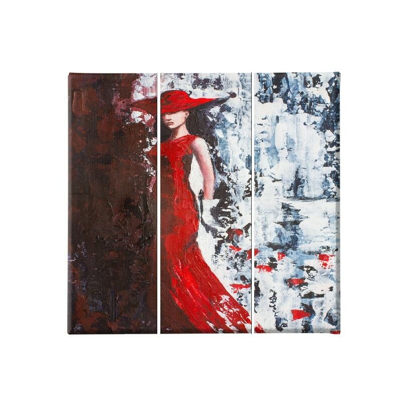 

Homemania - Cuadro Mujer - 3 piezas - Retrato - para la sala de estar, la habitacion - Multicolor en Poliester, madera, 69 x 3 x 50 cm