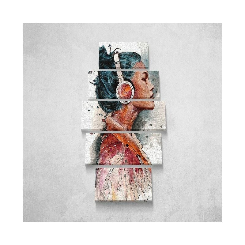 

Cuadro Mujer - 5 piezas - Retrato - para la sala de estar, habitacion - Multicolor en Poliester, madera, 100 x 3 x 60 cm