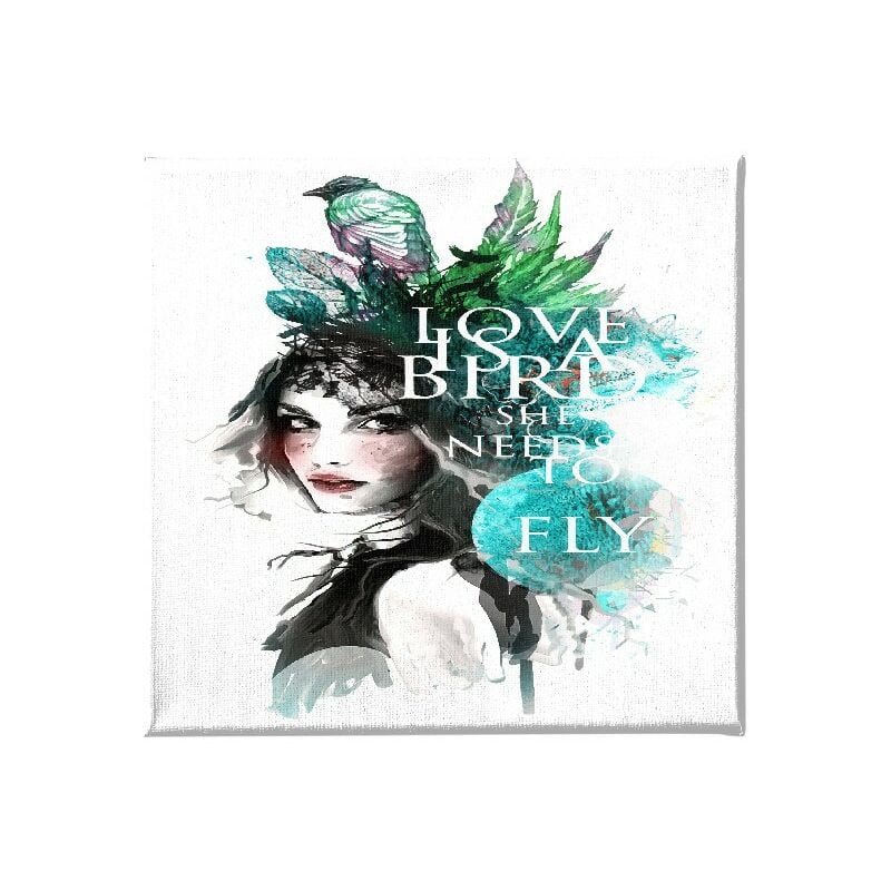 

Homemania - Cuadro Mujer - Citas - para la sala de estar, la habitacion - Multicolor en Poliester, madera, 60 x 3 x 60 cm