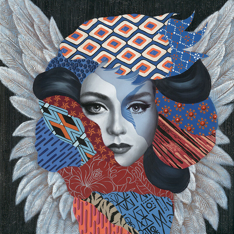 

Cuadro Mujer Collage 100x100x3 cm