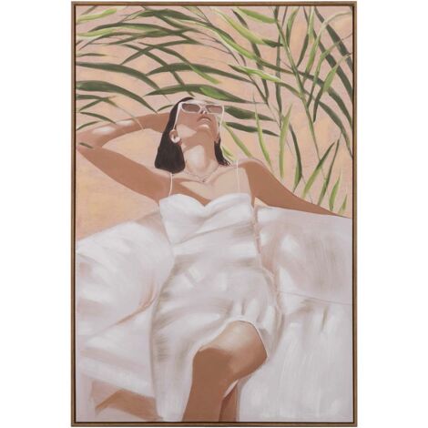 Cuadro Mujer Con Marco Natural 80X4X120 Cm