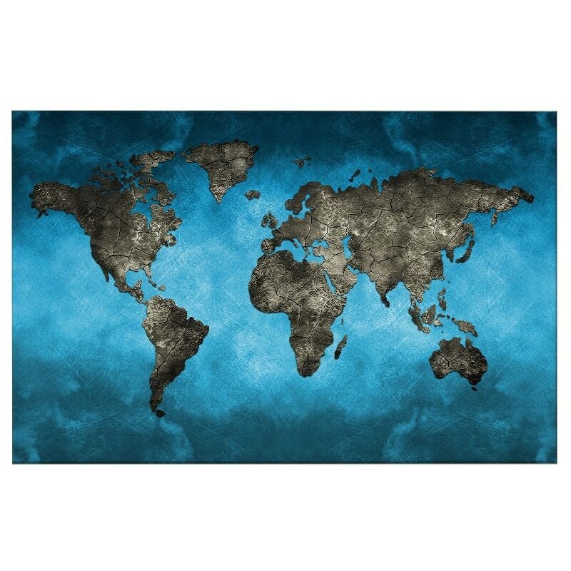 

Homemania - Cuadro Mundo - Mapa - para la sala de estar, habitacion - Multicolor en Poliester, madera, 100 x 3 x 50 cm