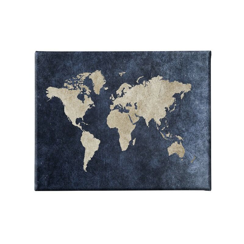 

Homemania - Cuadro Mundo - Mapa - para la sala de estar, habitacion - Multicolor en Poliester, madera, 45 x 3 x 70 cm