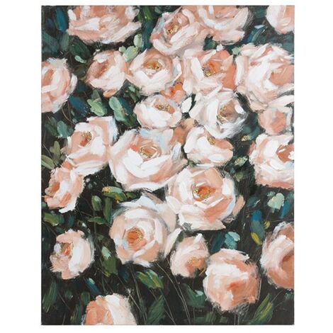 Cuadro Óleo Roses Madera de pino (80 X 4 x 100 cm)