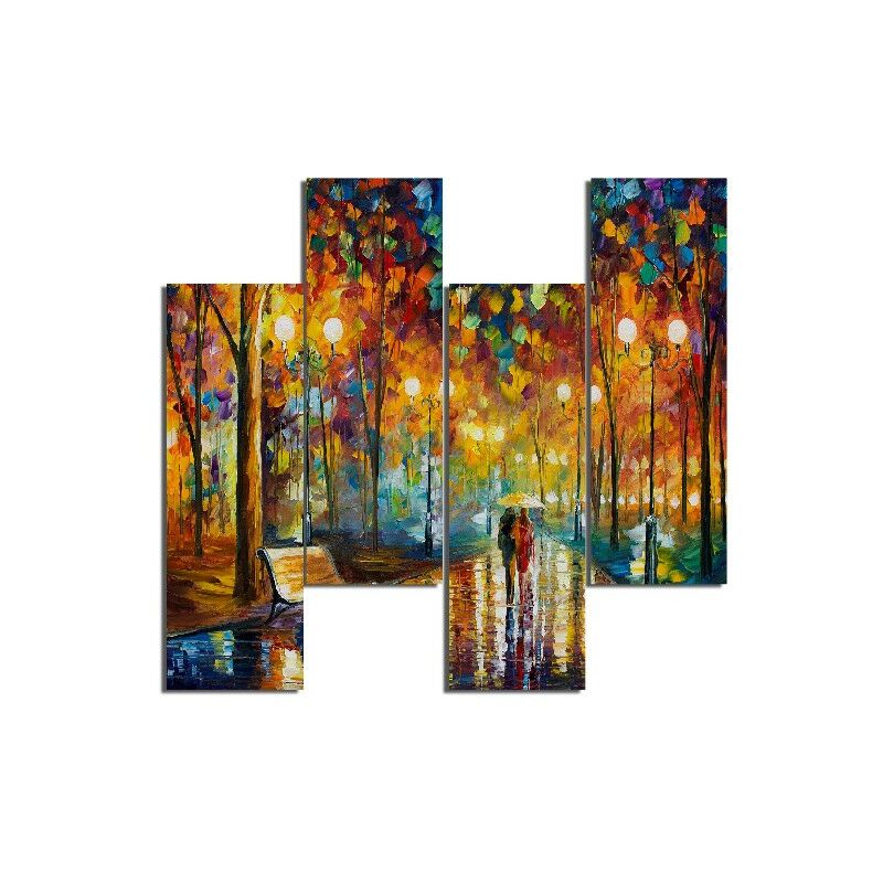 

Homemania - Cuadro Paisajes - 4 piezas - Arte y Graffiti - para la sala de estar, la habitacion - Multicolor en MDF, 76 x 0,3 x 50 cm