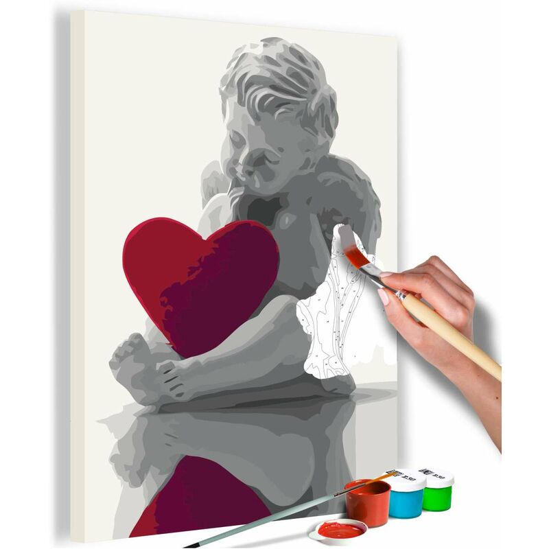 

Cuadro para colorear - Ángel (corazón rojo) Medidas 40X60
