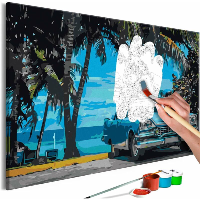 

Cuadro para colorear - Car under Palm Trees Medidas 60X40