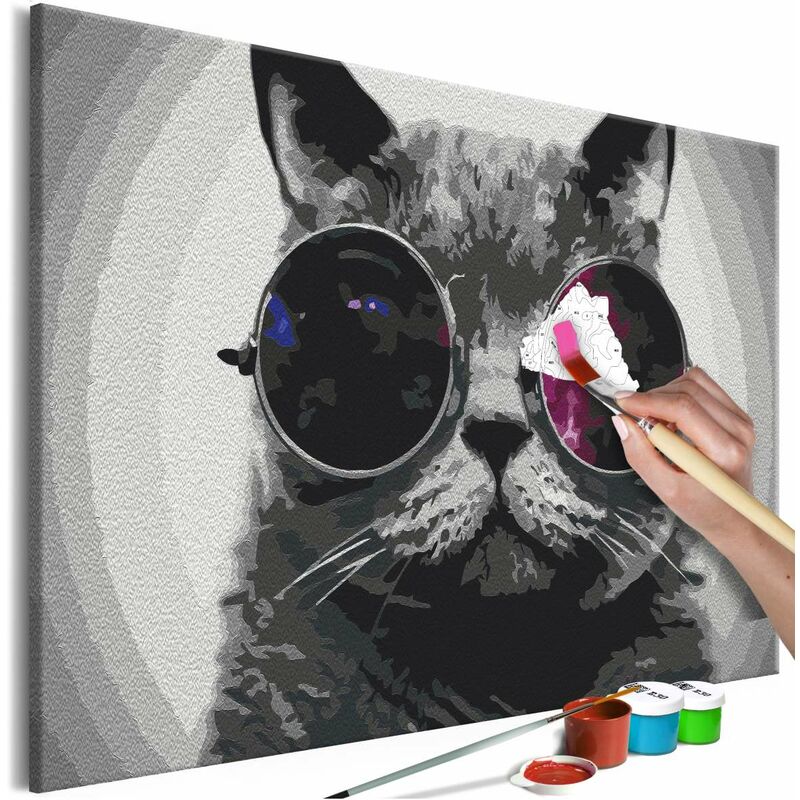 

Cuadro para colorear - Cat With Glasses Medidas 60X40