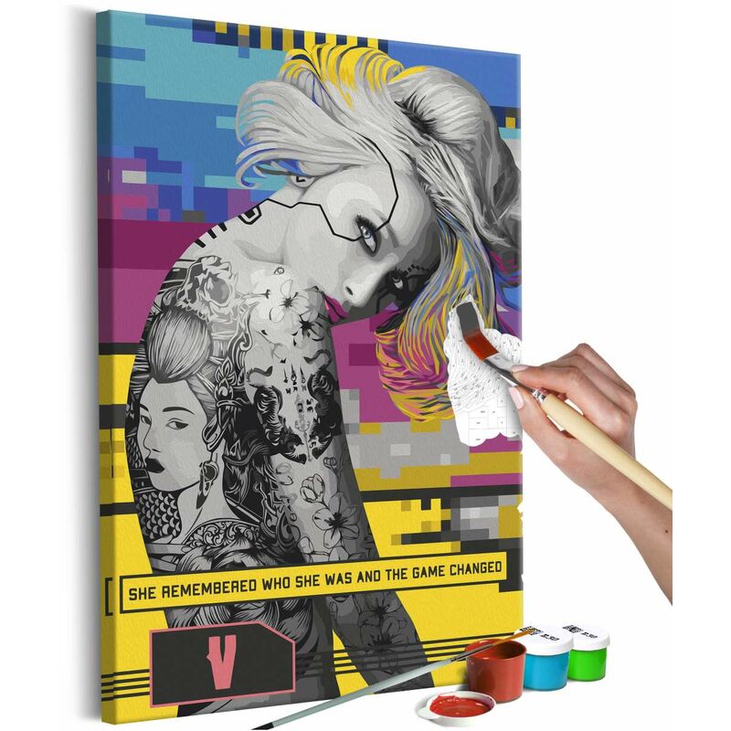 

Cuadro para colorear - Game Girl Medidas 40X60